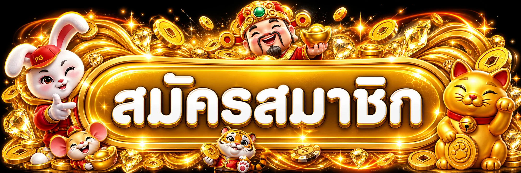 ป้ายสมัครสมาชิก CLUBSTAR365 พร้อมมาสคอต PG